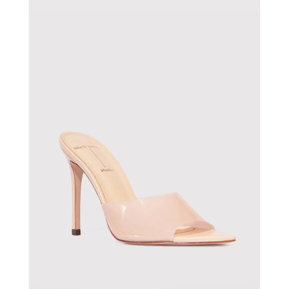 Black Suede Studio Bella High Heels Mule in Blush 8 Womens Pointy - Picture 1 of 15